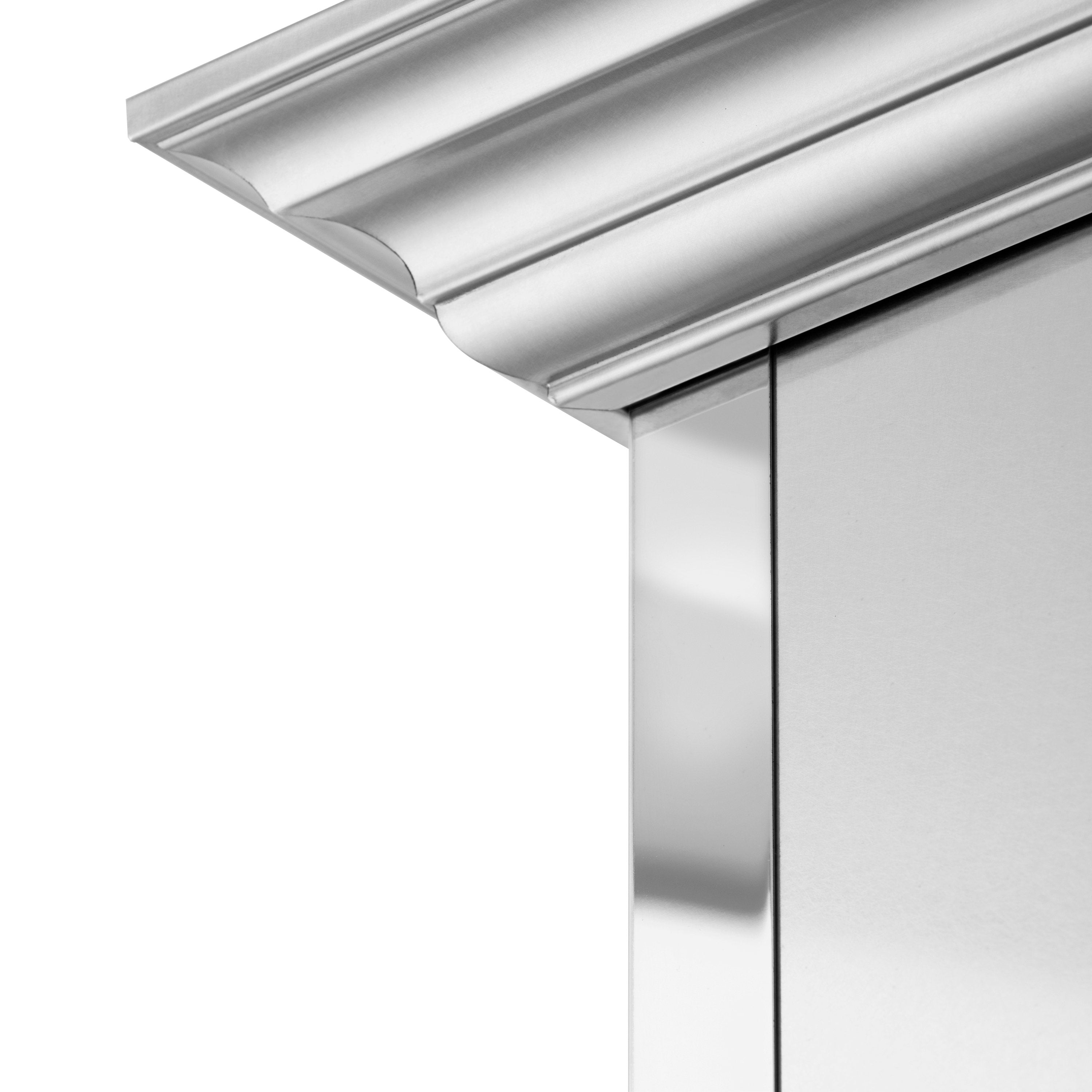 ZLINE 36" Designer Series Ducted Wall Mount Range Hood in Fingerprint Resistant Stainless Steel with Mirror Accents (655MR-36)