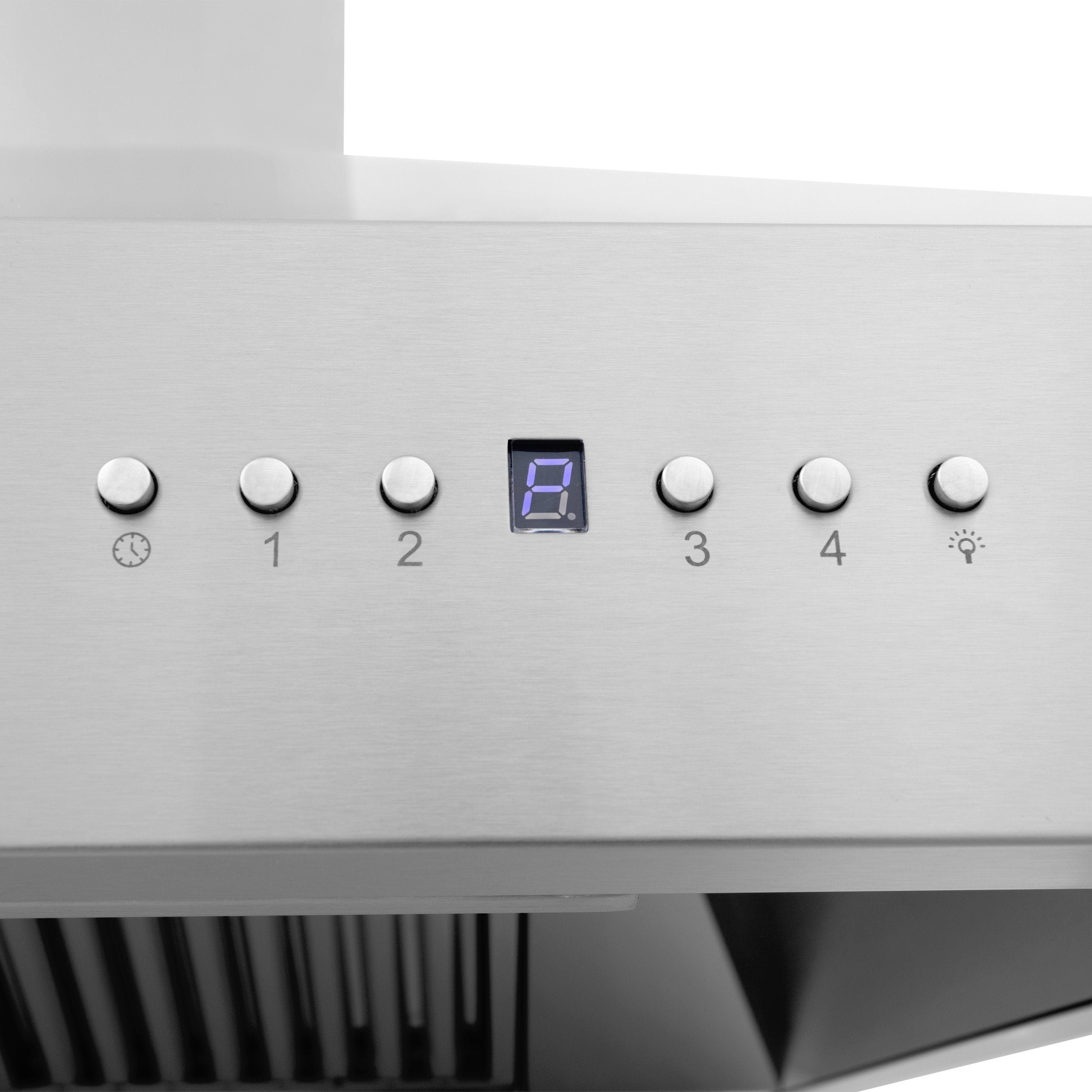 30" ZLINE CrownSound‚ Ducted Vent Wall Mount Range Hood in Stainless Steel with Built-in Bluetooth Speakers (697CRN-BT-30)
