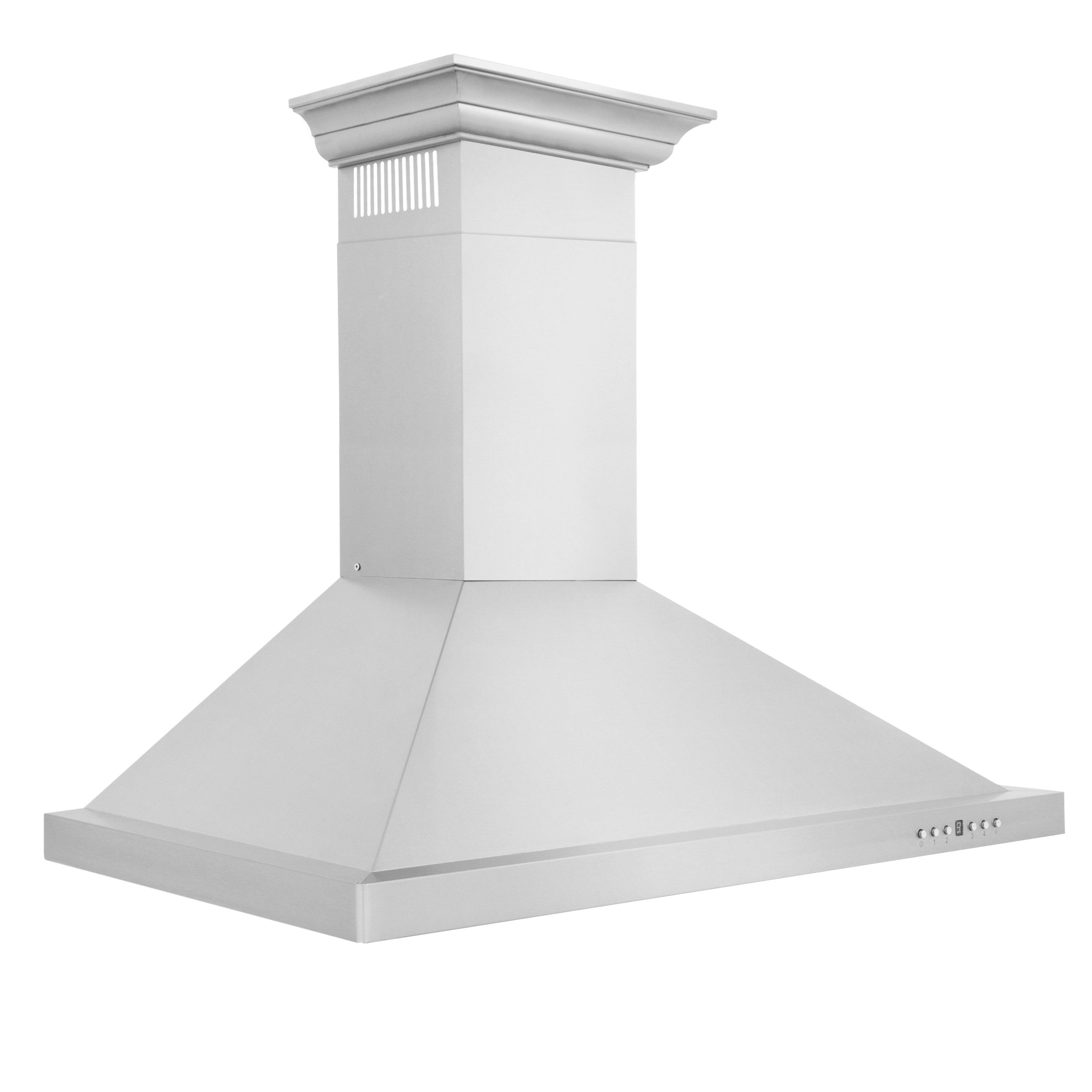 ZLINE 48" Convertible Vent Wall Mount Range Hood in Stainless Steel with Crown Molding (KBCRN-48)
