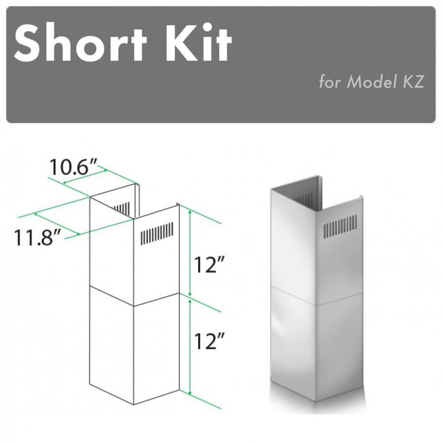 ZLINE Kitchen and Bath, ZLINE 2-12" Short Chimney Pieces for 7 ft. to 8 ft. Ceilings (SK-KZ), SK-KZ,