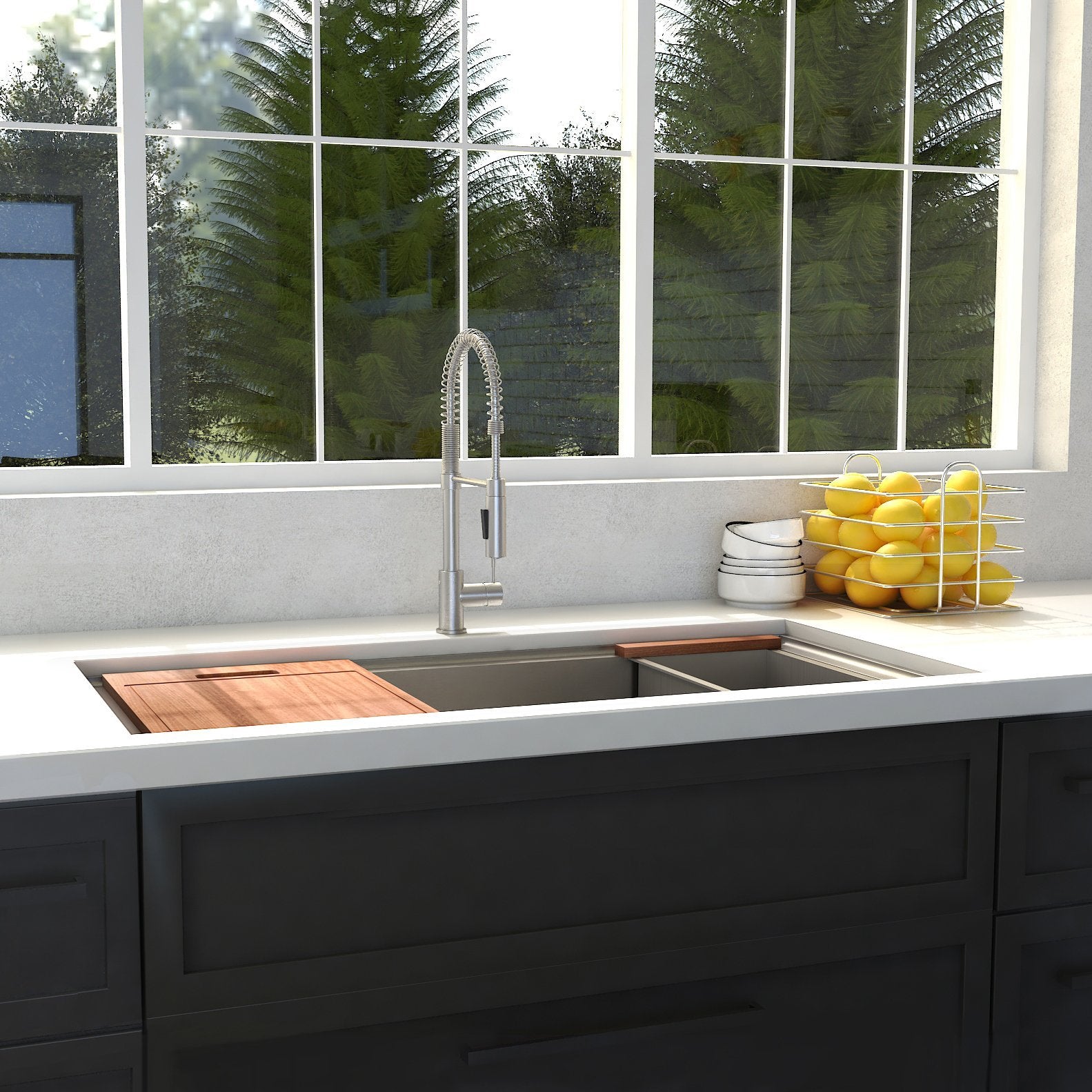 ZLINE Kitchen and Bath, ZLINE 33" Designer Series Undermount Single Bowl Ledge Sink (SLS), SLS-33,