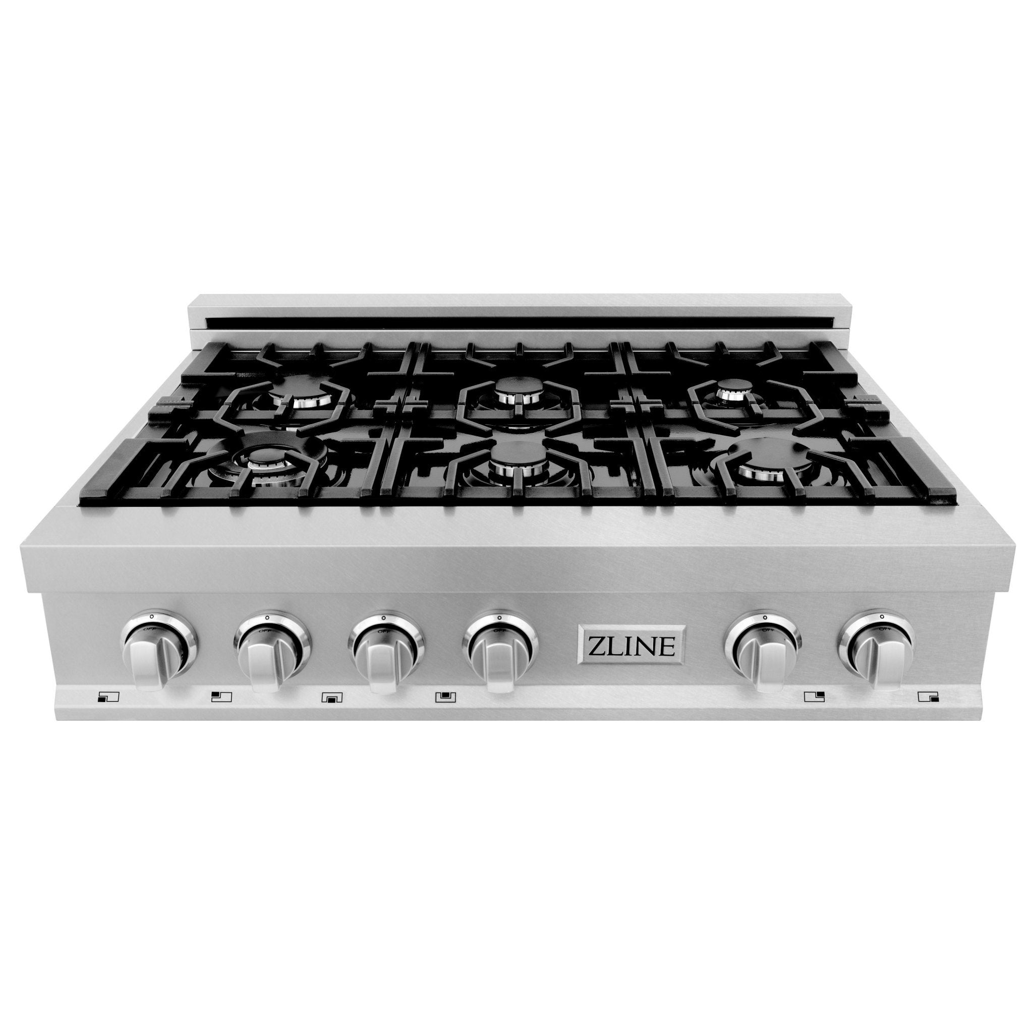 ZLINE 36" Porcelain Rangetop in DuraSnow® Stainless Steel with 6 Gas Burners (RTS-36) - Rustic Kitchen & Bath - ZLINE Kitchen and Bath