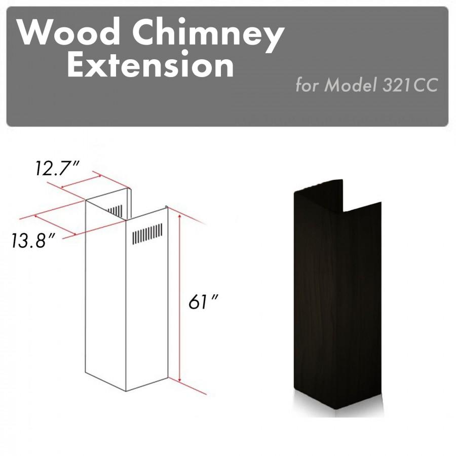 ZLINE Kitchen and Bath, ZLINE 61" Wooden Chimney Extension for Ceilings up to 12.5 ft. (321CC-E), 321CC-E,
