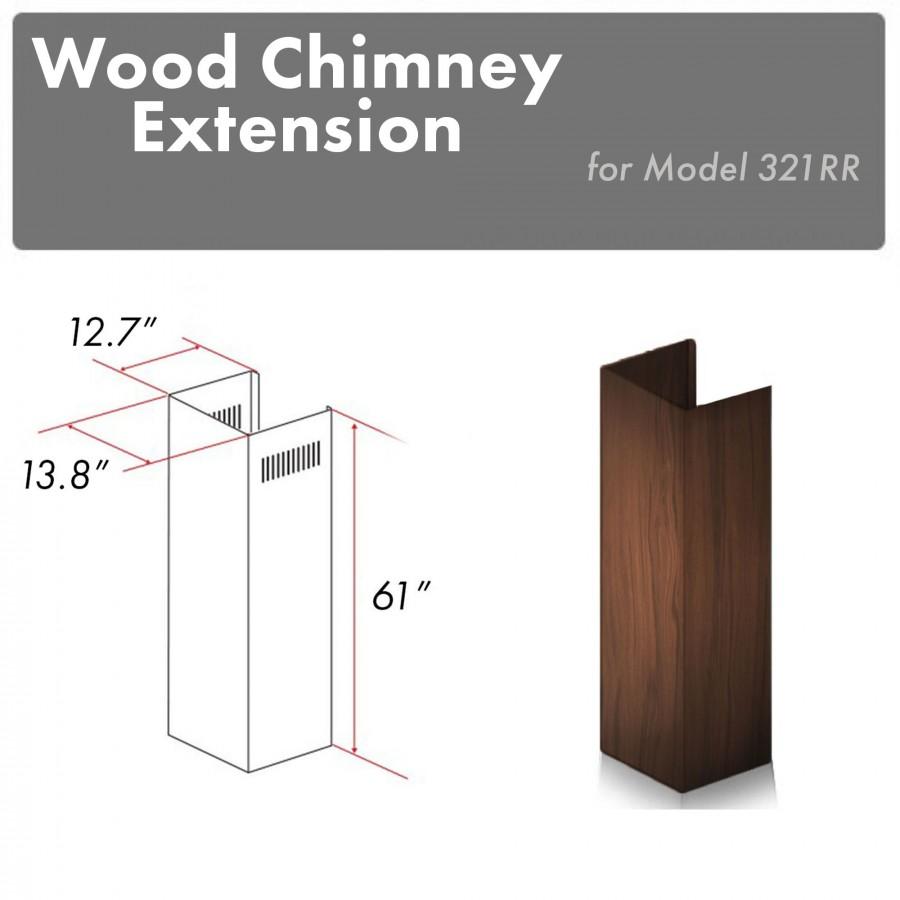 ZLINE Kitchen and Bath, ZLINE 61" Wooden Chimney Extension for Ceilings up to 12.5 ft. (321RR-E), 321RR-E,