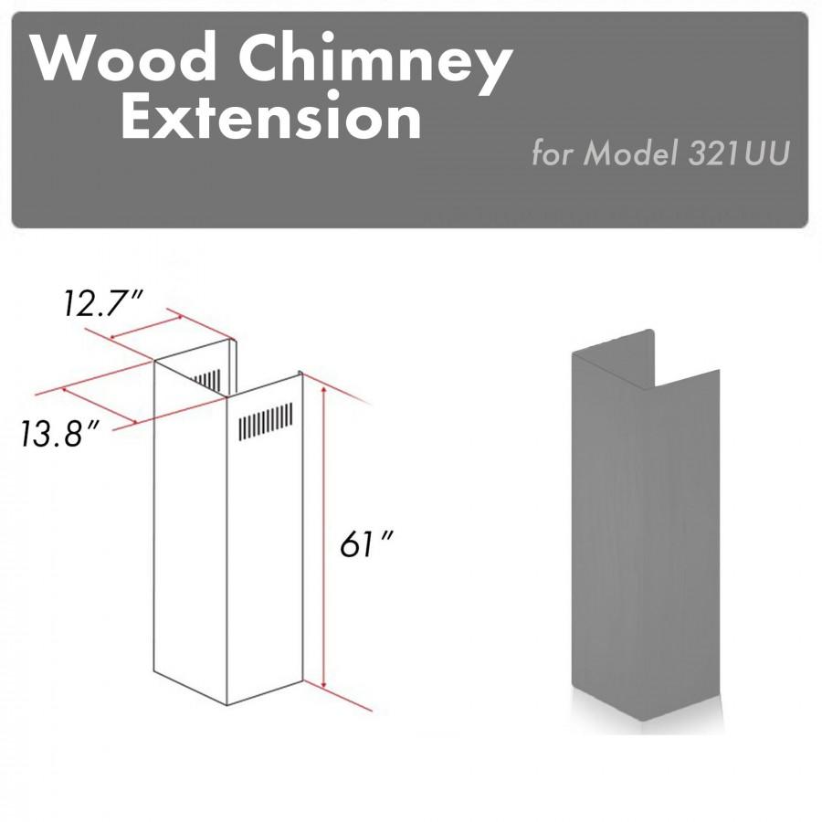 ZLINE Kitchen and Bath, ZLINE 61" Wooden Chimney Extension for Ceilings up to 12.5 ft. (321UU-E), 321UU-E,