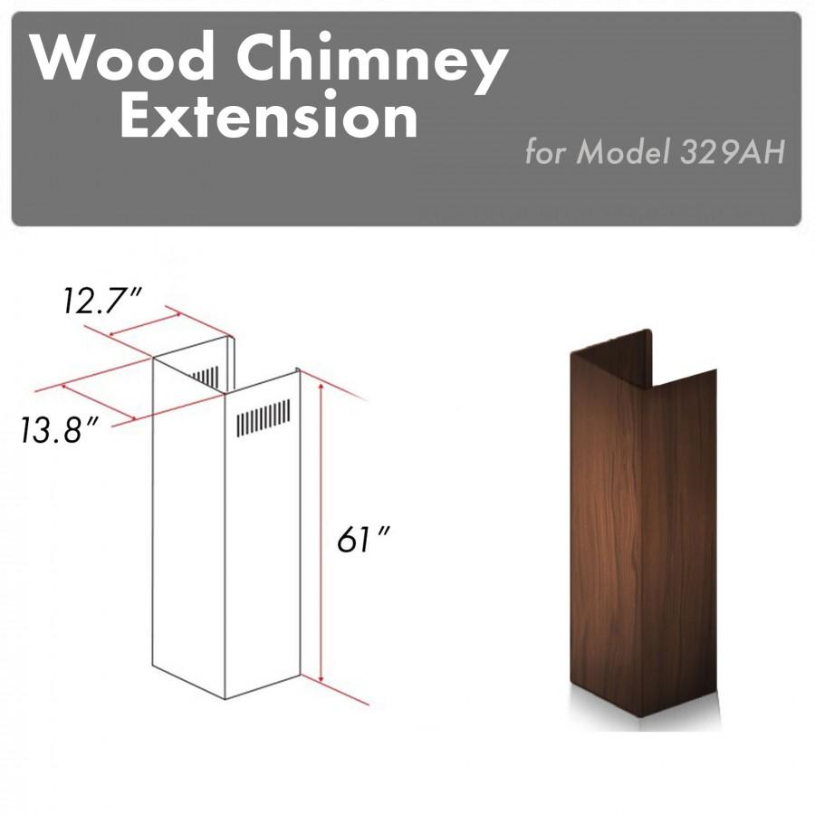 ZLINE 61" Wooden Chimney Extension for Ceilings up to 12.5 ft. (329AH-E) - Rustic Kitchen & Bath - Range Hood Accessories - ZLINE Kitchen and Bath