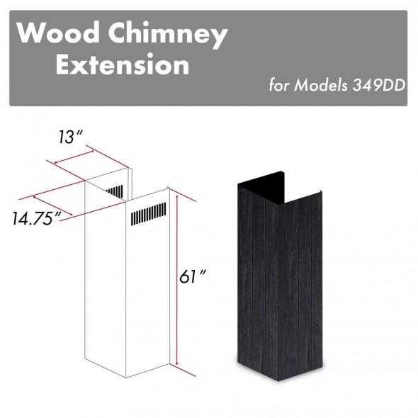 ZLINE Kitchen and Bath, ZLINE 61" Wooden Chimney Extension for Ceilings up to 12.5 ft. (349DD-E), 349DD-E,