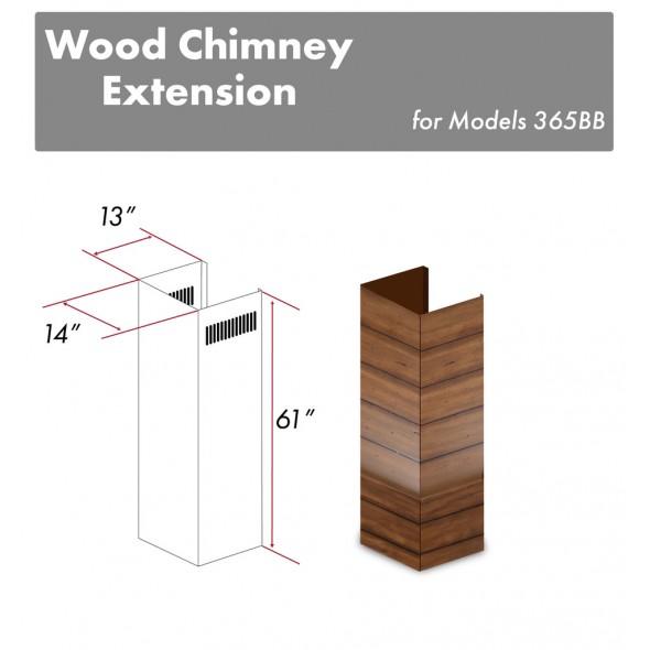 ZLINE Kitchen and Bath, ZLINE 61" Wooden Chimney Extension for Ceilings up to 12.5 ft. (365BB-E), 365BB-E,