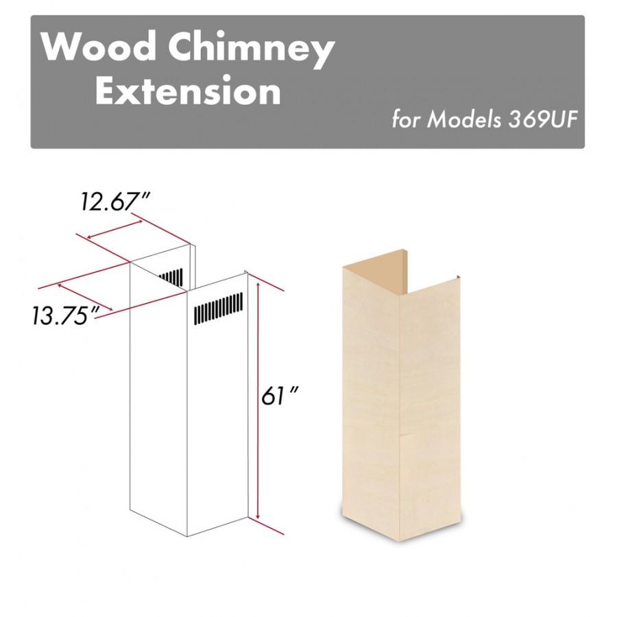 ZLINE Kitchen and Bath, ZLINE 61" Wooden Chimney Extension for Ceilings up to 12.5 ft. (369UF-E), 369UF-E,