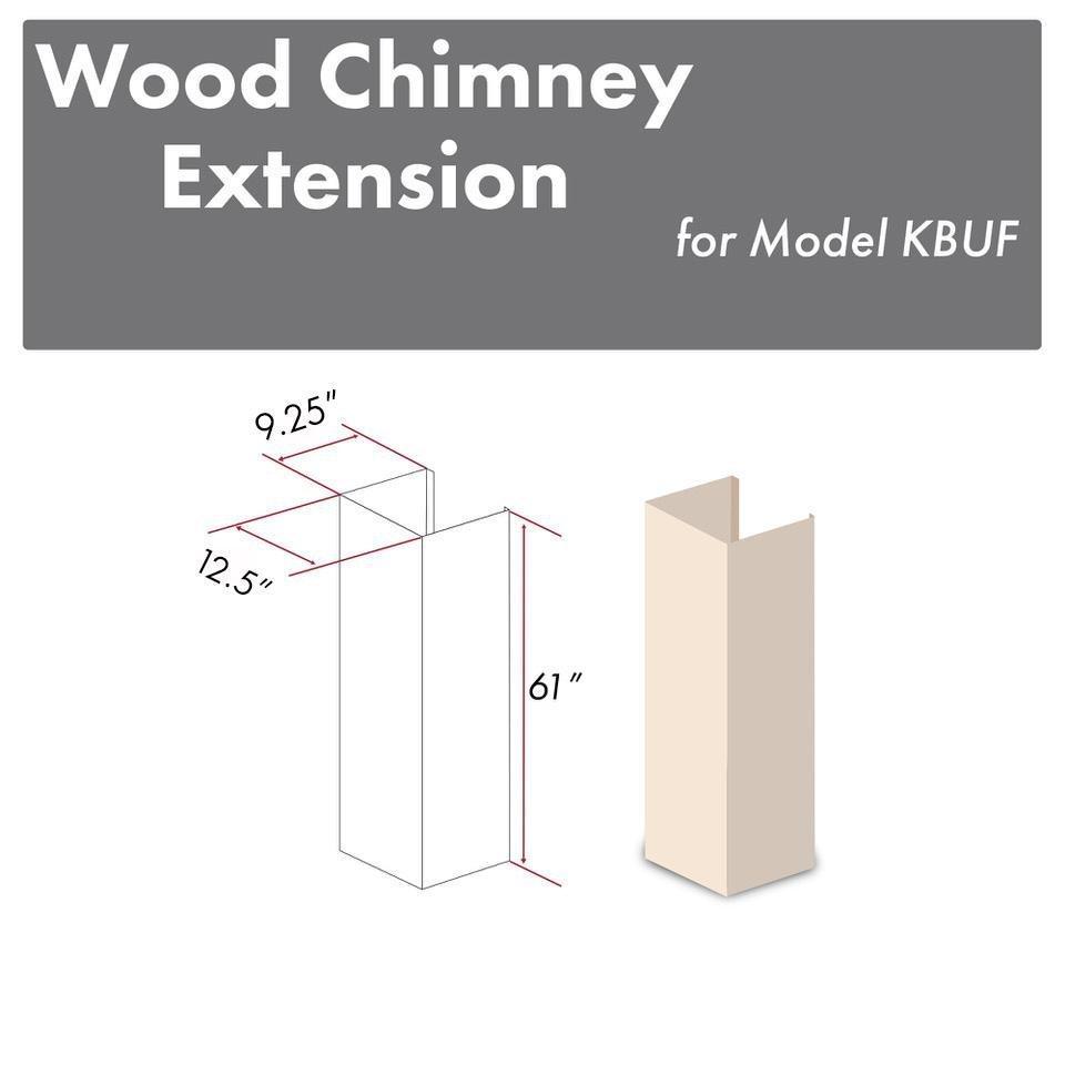 ZLINE Kitchen and Bath, ZLINE 61" Wooden Chimney Extension for Ceilings up to 12.5 ft. (KBUF-E), KBUF-E,