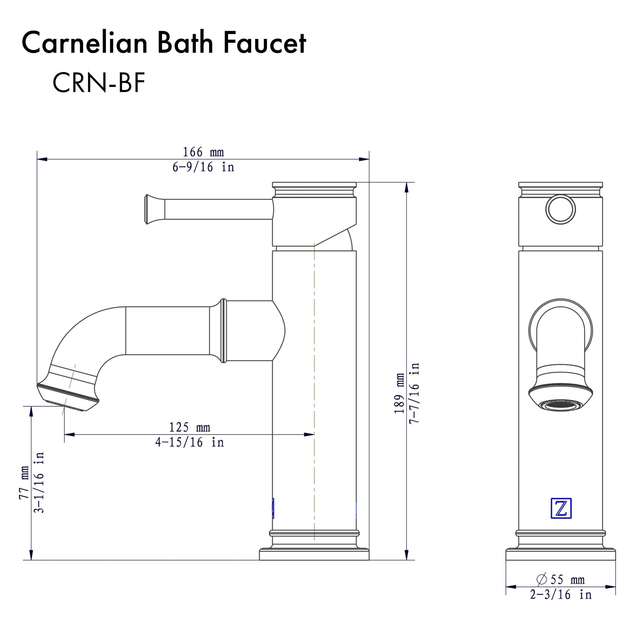 ZLINE Kitchen and Bath, ZLINE Carnelian Bath Faucet (CRN-BF), CRN-BF-CH,