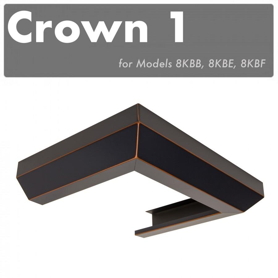 ZLINE Kitchen and Bath, ZLINE Crown Molding #1 For Designer Wall Range Hood (CM1-8KBB/E/F), CM1-8KBB/E/F,