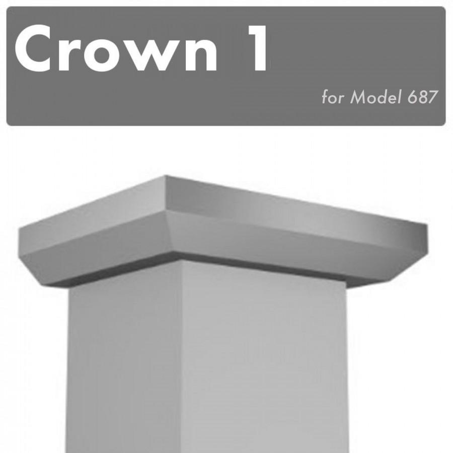 ZLINE Kitchen and Bath, ZLINE Crown Molding #1 For Wall Range Hood (CM1-687), CM1-687,