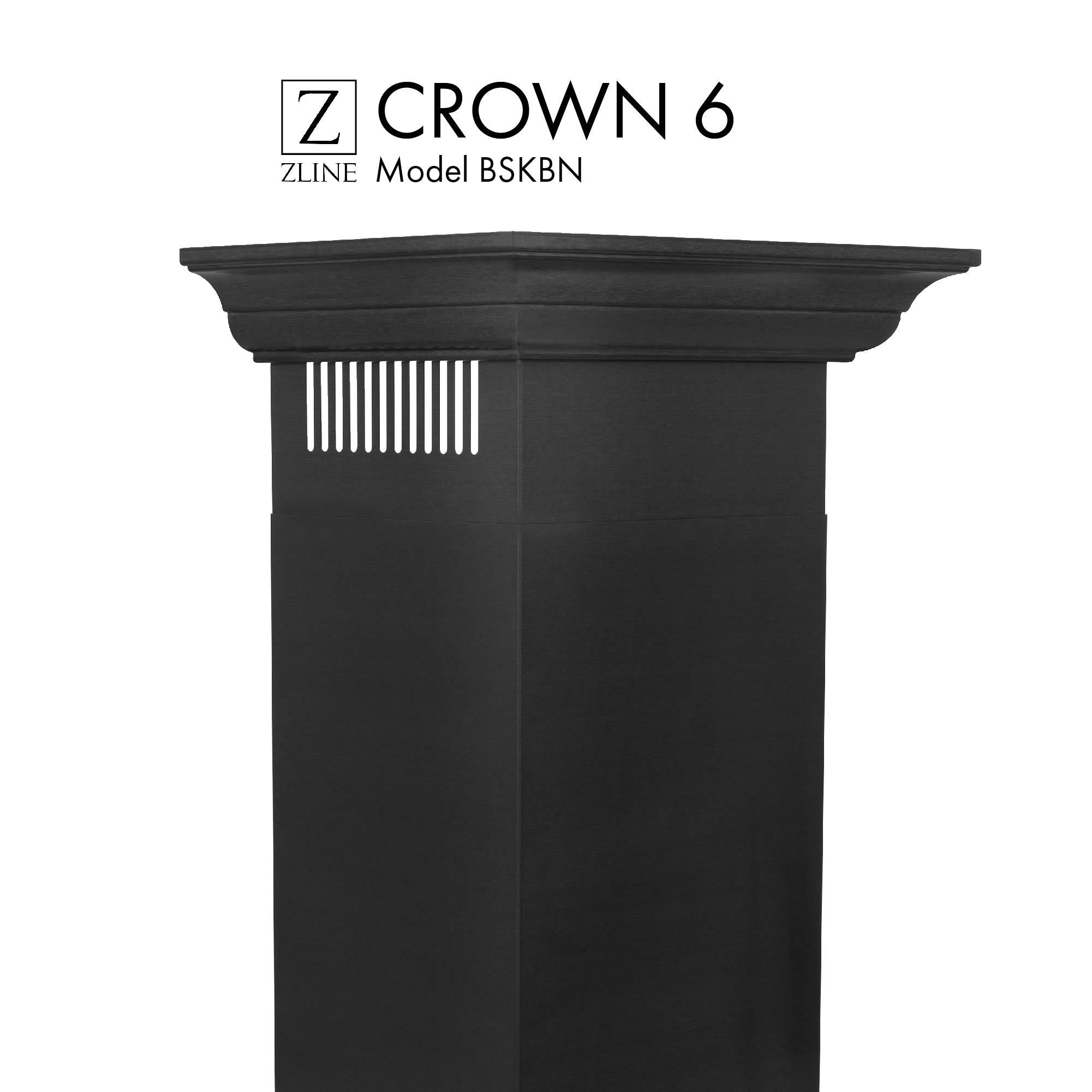 Rustic Kitchen & Bath, ZLINE Crown Molding Profile 6 for Wall Mount Range Hood (CM6-BSKBN), CM6-BSKBN,