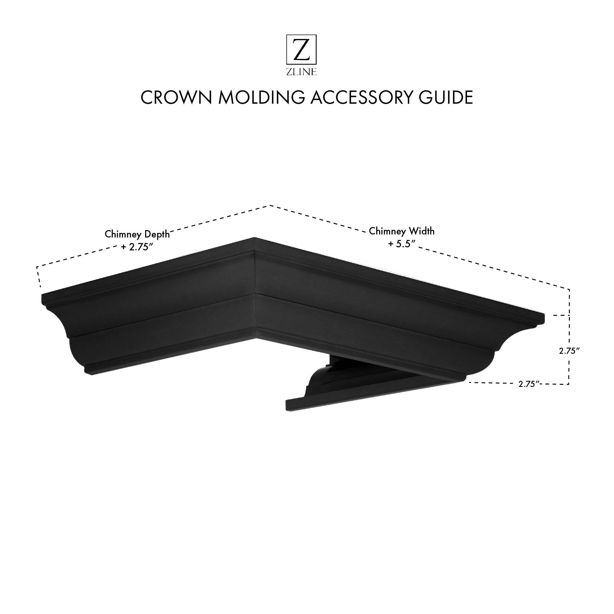 Rustic Kitchen & Bath, ZLINE Crown Molding Profile 6 for Wall Mount Range Hood (CM6-BSKBN), CM6-BSKBN,