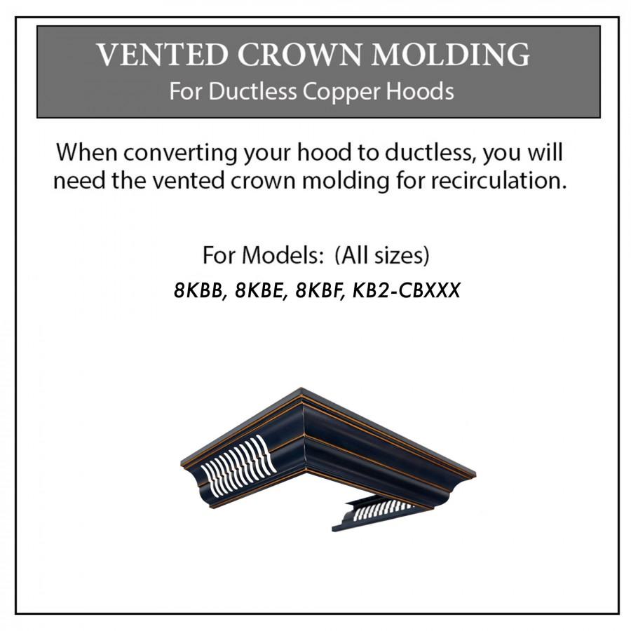 Rustic Kitchen & Bath, ZLINE Crown Molding with Vents for Designer Copper Range Hood (CM6V-8KBB), CM6V-8KBB,