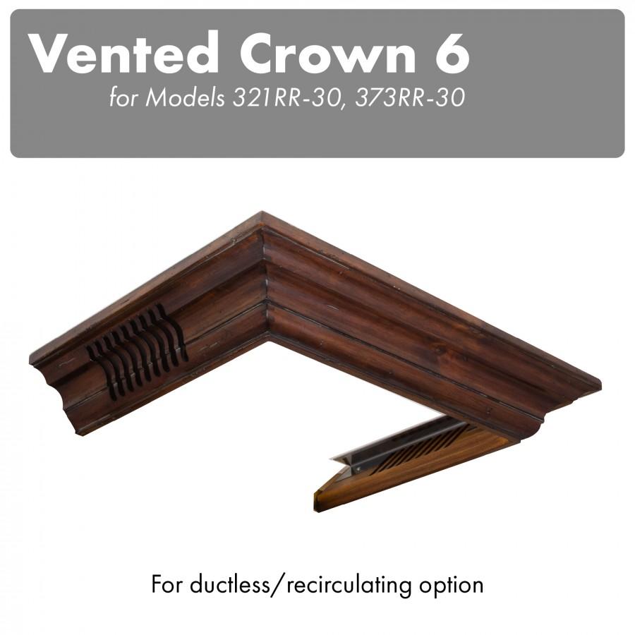 ZLINE Kitchen and Bath, ZLINE Vented Crown Molding Profile 6 For Wall Mount Range Hood (CM6V-300R), CM6V-300R,