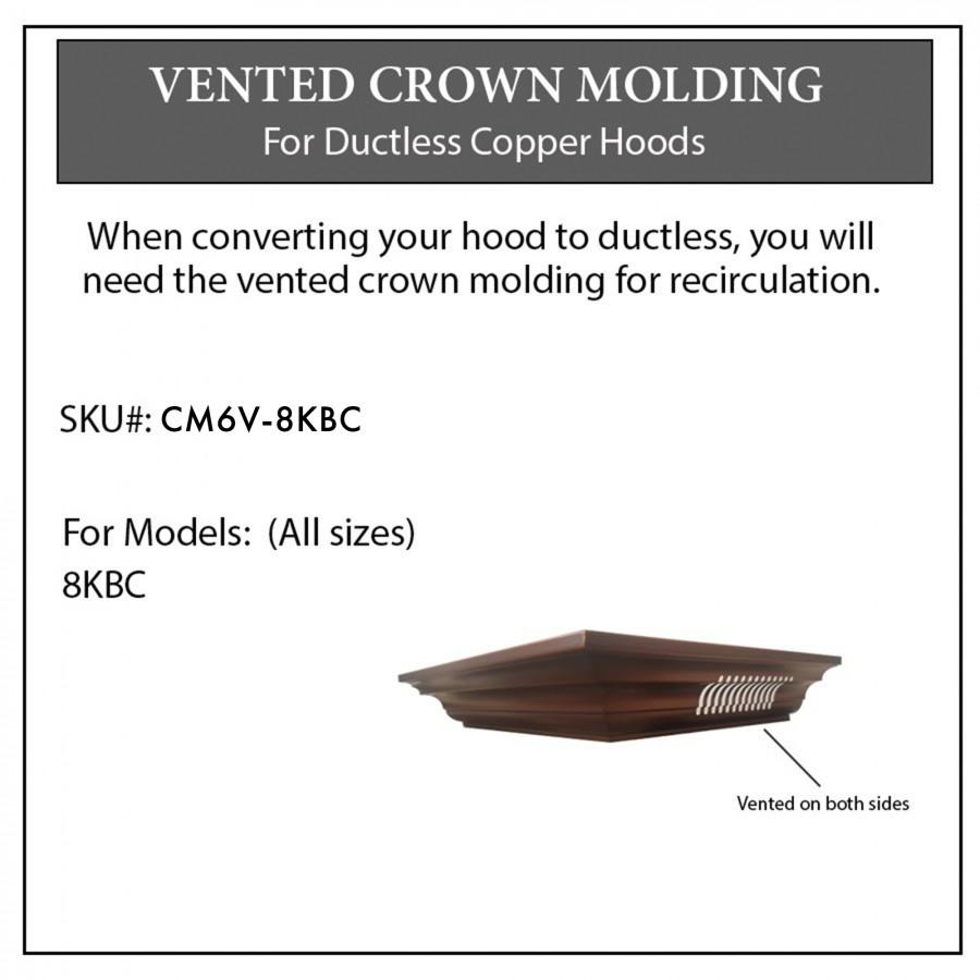 Rustic Kitchen & Bath, ZLINE Vented Crown Molding Profile 6 for Wall Mount Range Hood (CM6V-8KBC), CM6V-8KBC,