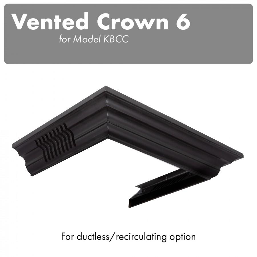 ZLINE Kitchen and Bath, ZLINE Vented Crown Molding Profile 6 for Wall Mount Range Hood (CM6V-KBCC), CM6V-KBCC,