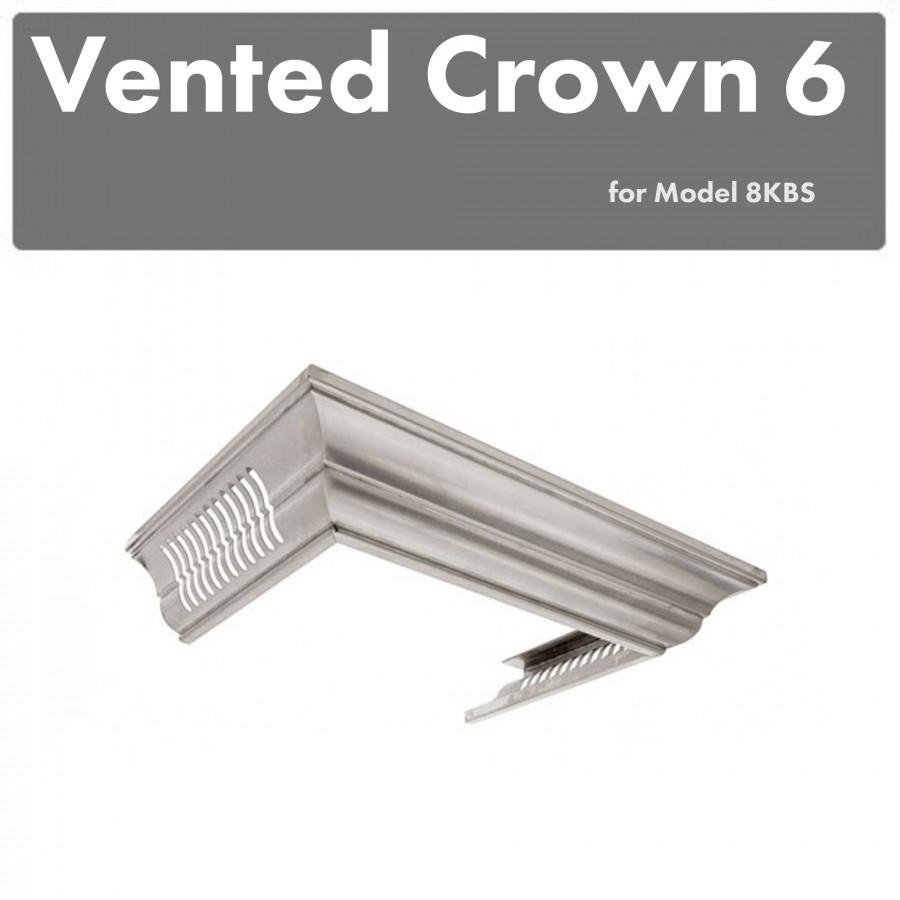 Rustic Kitchen & Bath, ZLINE Vented Crown Molding Profile 6 for Wall Mount Range Hood in DuraSnow® Stainless Steel (CM6V-8KBS), CM6V-8KBS,
