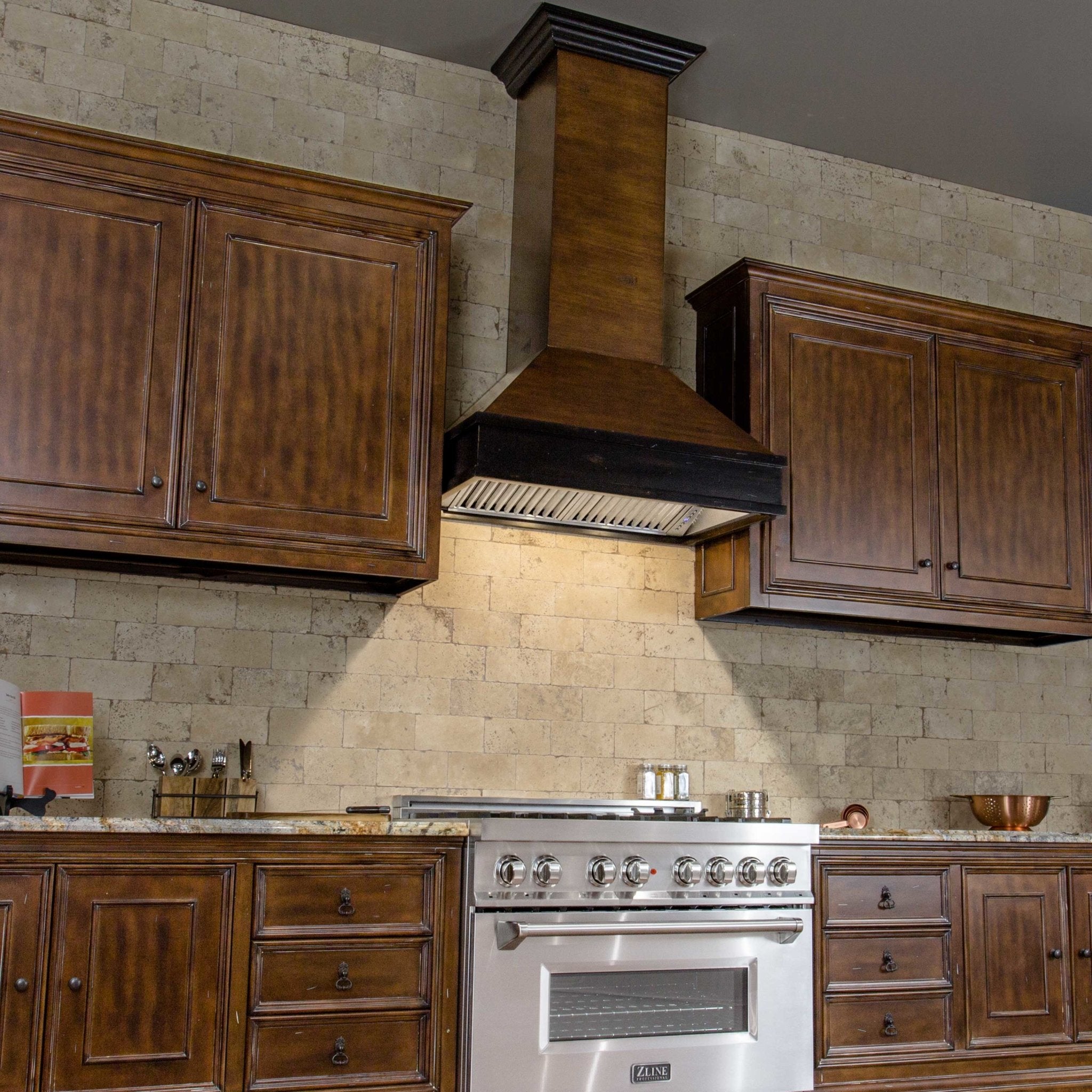 ZLINE Kitchen and Bath, ZLINE Wooden Wall Mount Range Hood in Antigua and Hamilton - Includes Remote Motor (329AH), 329AH-RD-30,